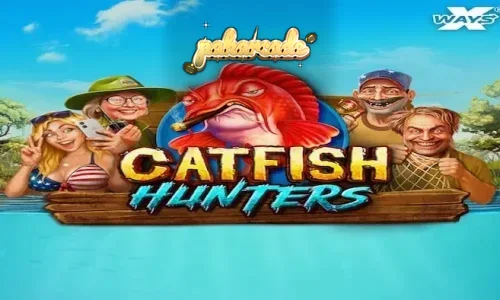 Catfish Hunters slot game interface featuring underwater swamp theme