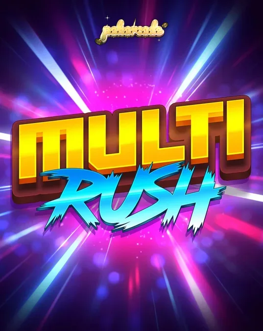 Multi Rush سلاٹ گیم کا نیین تھیم والا انٹرفیس
